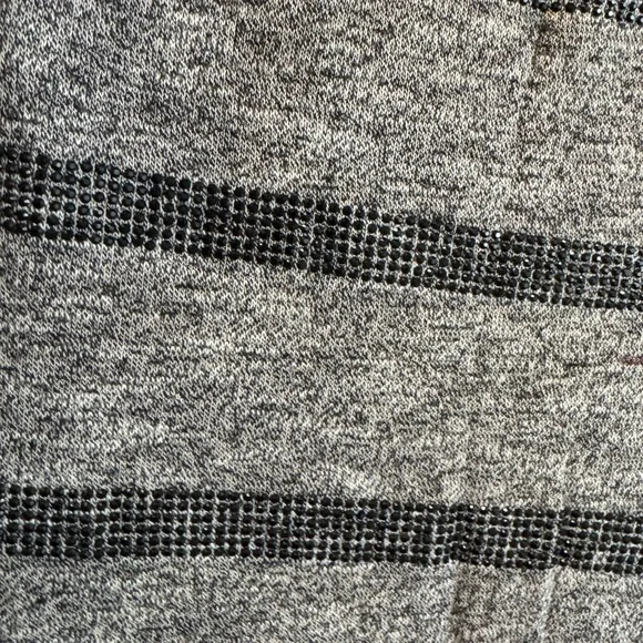 Miss Me Gray and Black Striped Rhinestone Lace Tank Top - Picture 7 of 7